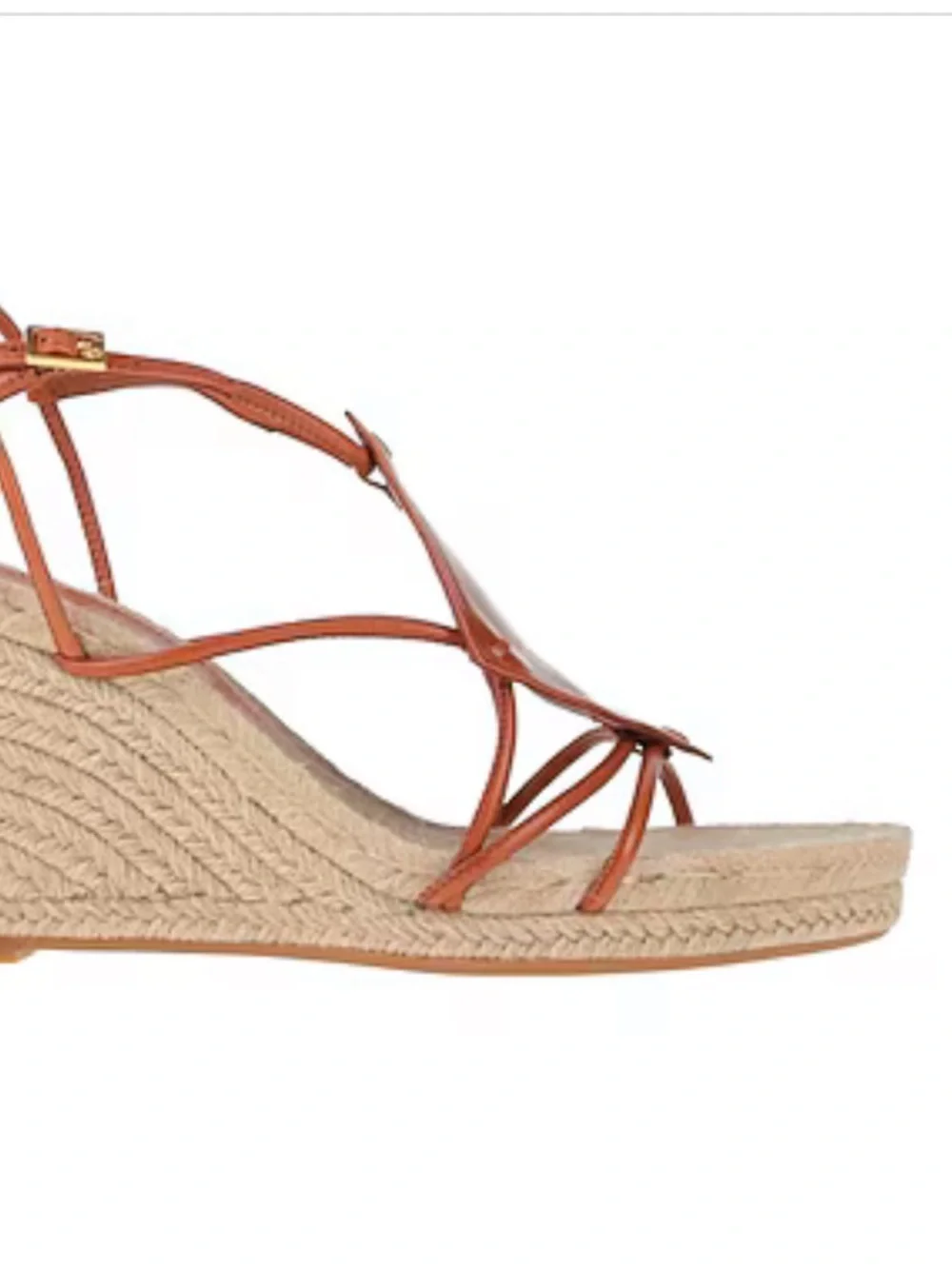 Tory Burch Diamond Patch Espadrille Goat Leather Wedge Sandals SIZE 9.5